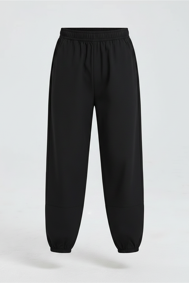 Pantalon Chinois Noir Ample Coton Enfant Sport - vue 3