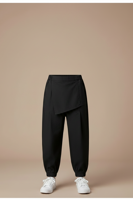 Pantalon Chinois Noir Ample Coton Décontracté Garçon - Polyester - vue 3