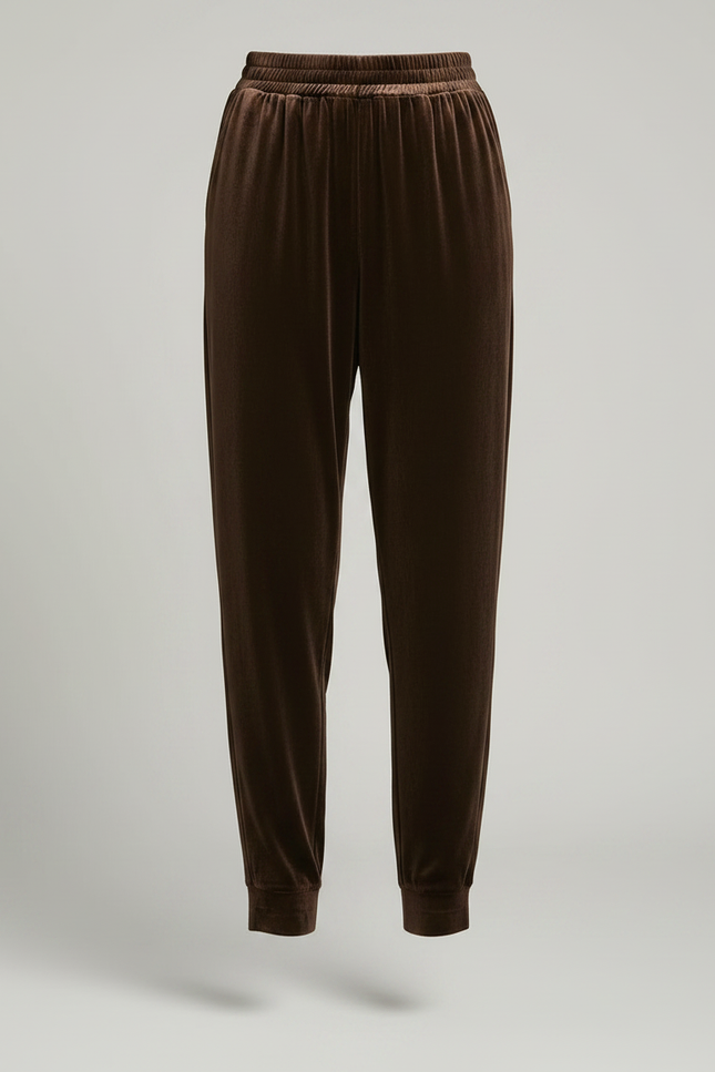 Pantalon Chinois Velours Marron Ample Décontracté Femme - vue 3