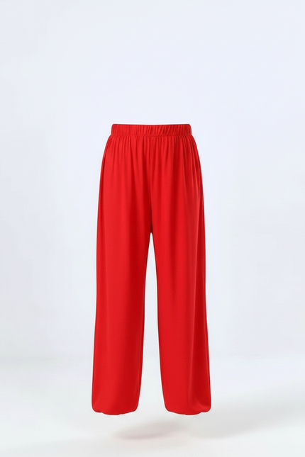 Pantalon Chinois Rouge Ample Fluide Enfant - Viscose - vue 3