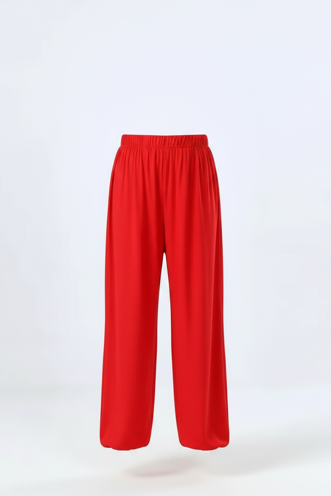 Pantalon Chinois Rouge Ample Fluide Enfant - Viscose - vue 3