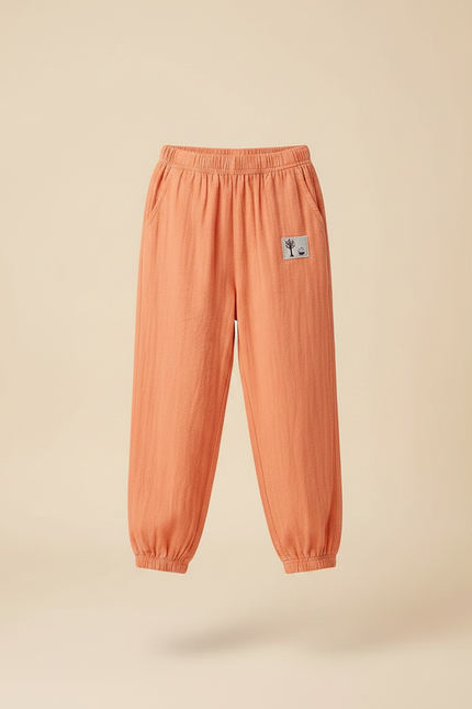 Pantalon Chinois Orange Lin Ample Enfant Confortable - vue 3