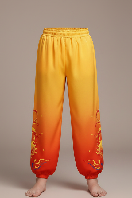 Pantalon Chinois Dégradé Orange Dragon Ample Enfant - Multicolore Polyester - vue 3