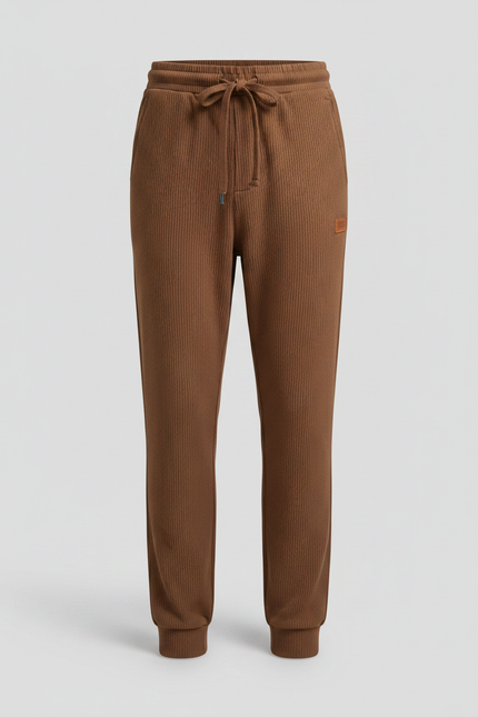 Pantalon Chinois Côtelé Marron Garçon Ample Décontracté - Cordé - vue 3