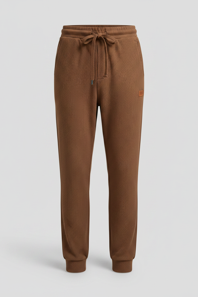 Pantalon Chinois Côtelé Marron Garçon Ample Décontracté - Cordé - vue 3