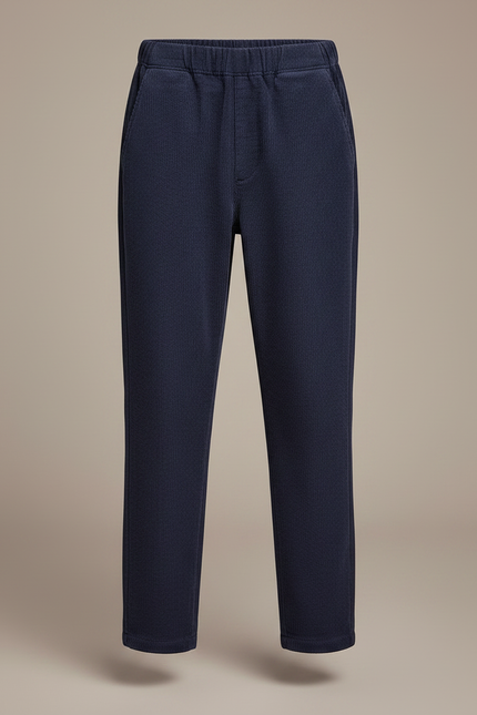 Pantalon Chinois Bleu Marine Côtelé Décontracté Enfant - Cordé - vue 3
