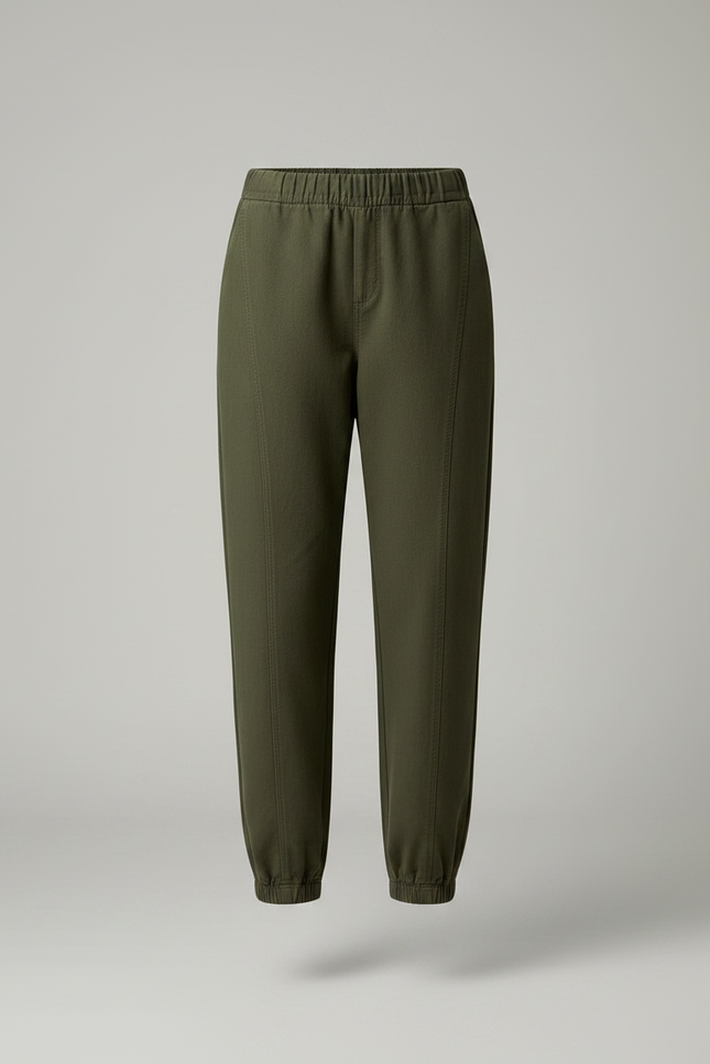 Pantalon Chinois Vert Kaki Ample Élastique Confortable - Gabardine - vue 3