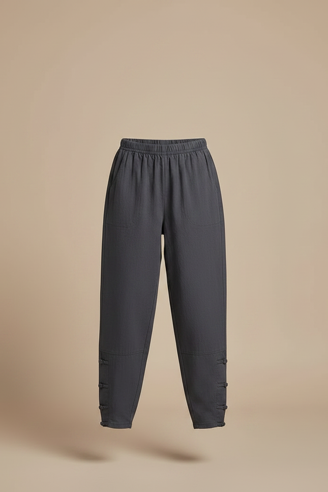 Pantalon Chinois Gris Ample Coton Enfant - vue 3