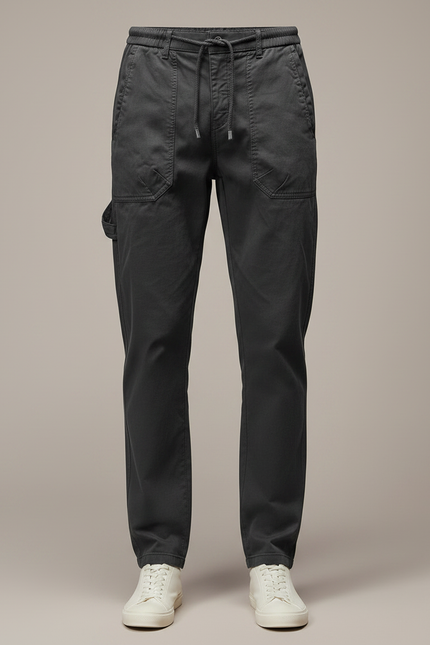 Pantalon Chinois Gris Décontracté Cordon Homme - Toile - vue 3