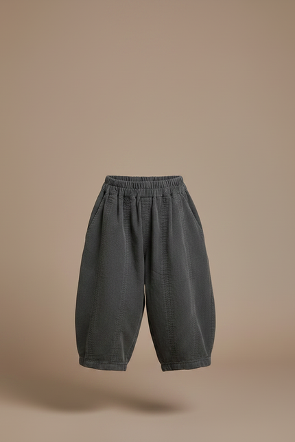 Pantalon Chinois Gris Coton Ample Unisexe Rétro - Cordé - vue 3