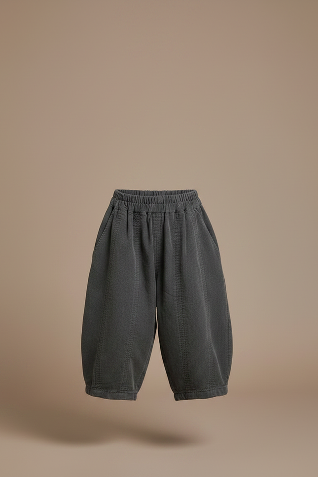 Pantalon Chinois Gris Coton Ample Unisexe Rétro - Cordé - vue 3