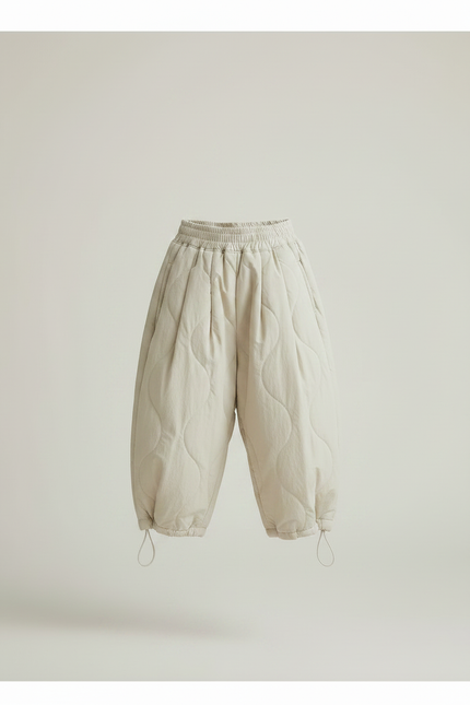 Pantalon Chinois Beige Matelassé Ample Chaud Enfant - Coton - vue 3