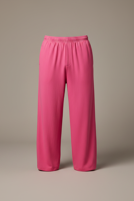 Pantalon Chinois Rose Vif Ample Fluide Confortable - Molleton - vue 3