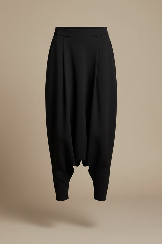 Pantalon Chinois Noir Ample Harem Fluide Femme - Polyester - vue 3