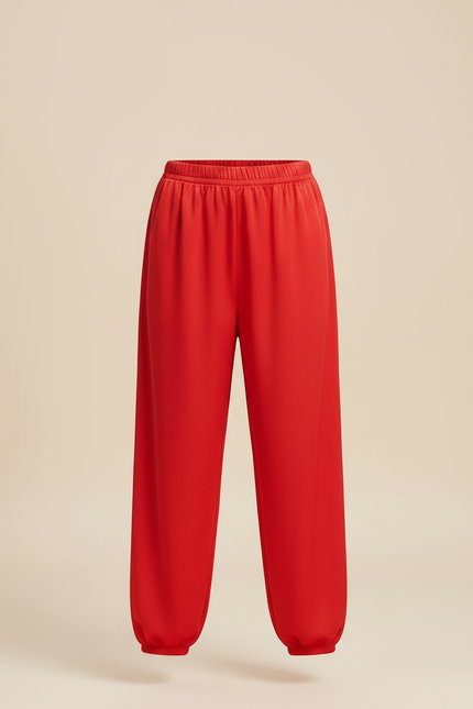 Pantalon Chinois Rouge Satiné Fluide Sport Enfant - vue 3