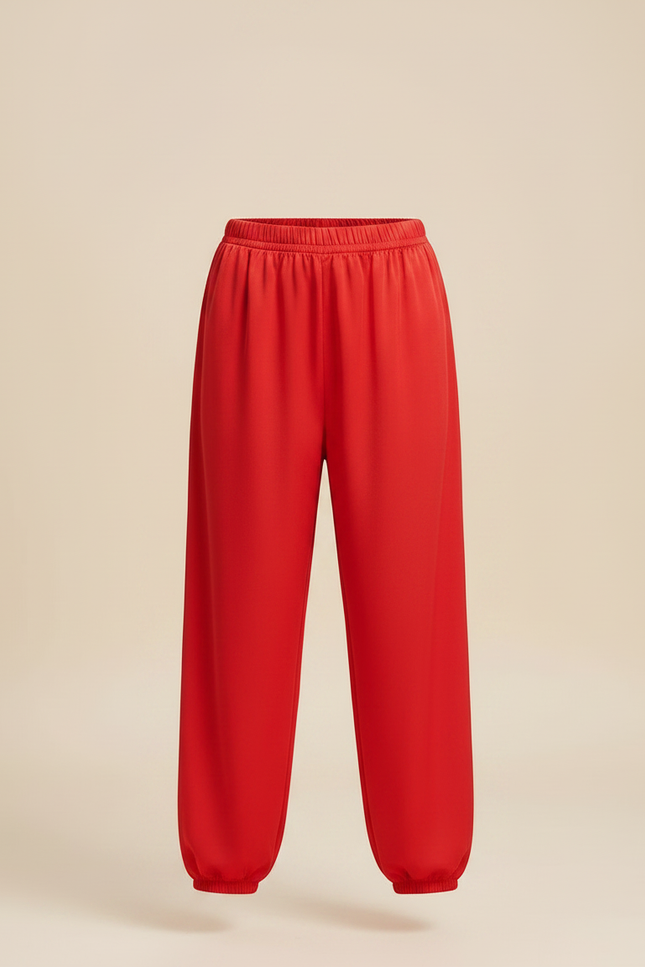 Pantalon Chinois Rouge Satiné Fluide Sport Enfant - vue 3