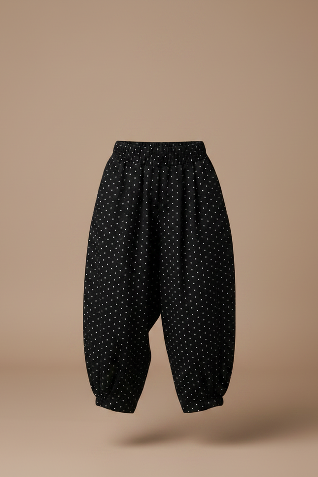Pantalon Chinois Noir Ample Polka Dots Enfant - Coton - vue 3