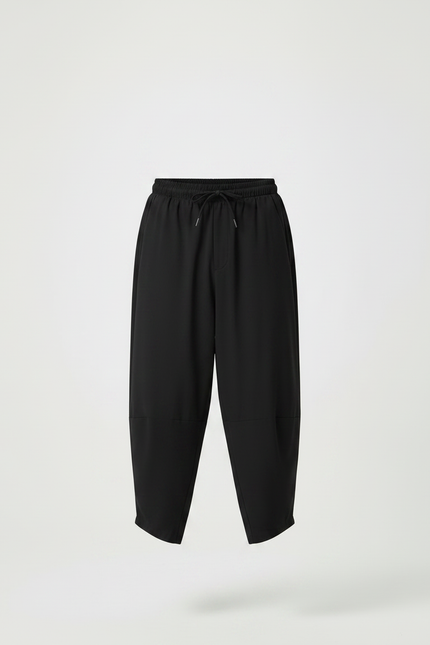 Pantalon Chinois Noir Ample Harem Cordon Décontracté - Polyester - vue 3
