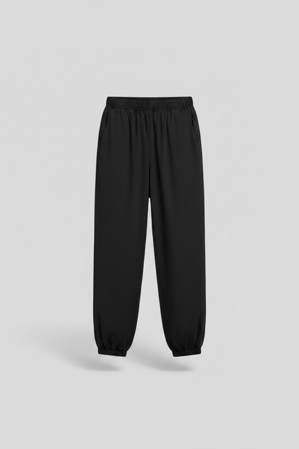 Pantalon Chinois Noir Ample Élastiqué Enfant - Toile - vue 3