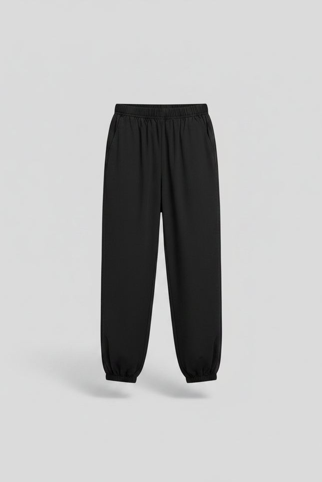 Pantalon Chinois Noir Ample Élastiqué Enfant - Toile - vue 3