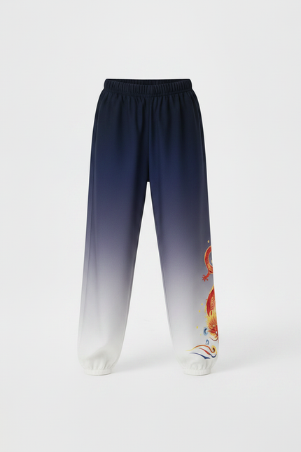 Pantalon Chinois Dégradé Bleu Dragon Ample Enfant - Multicolore Polyester - vue 3