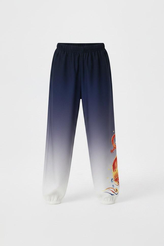 Pantalon Chinois Dégradé Bleu Dragon Ample Enfant - Multicolore Polyester - vue 3