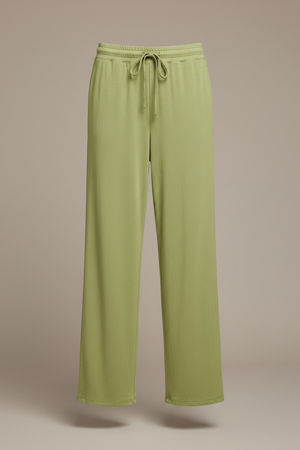 Pantalon Chinois Fluide Vert Clair Ample Femme - Viscose - vue 3